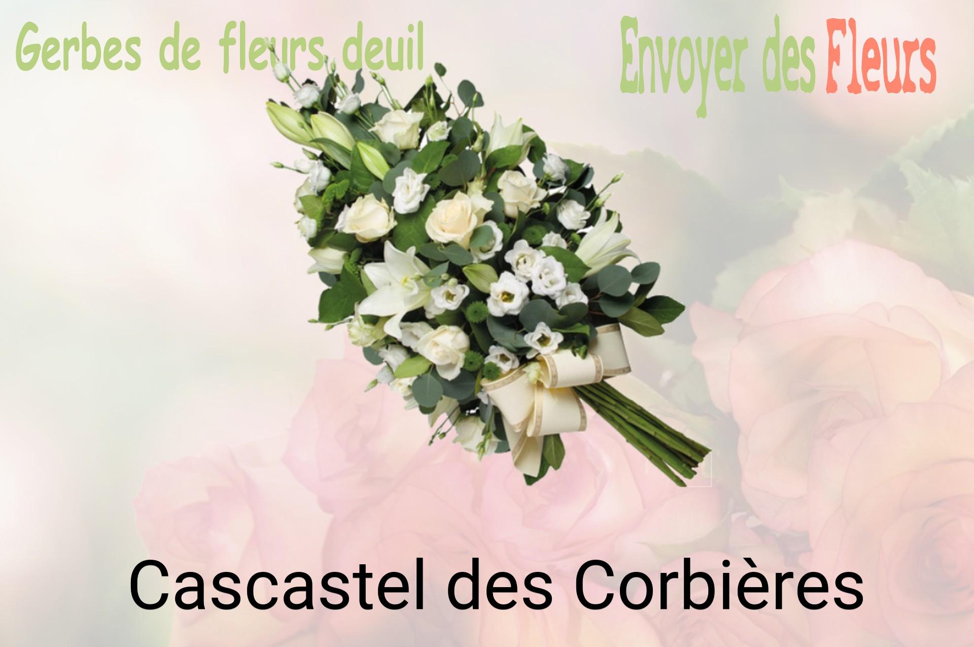 Gerbe de fleurs de deuil livrée à Cascastel-des-Corbières